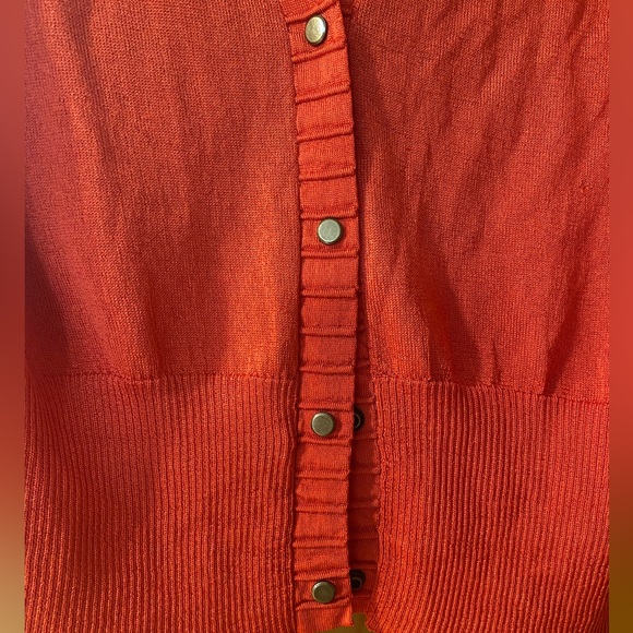 🎉HP🎉SWEATER Jones New York V Neck Orange Cardigan Rayon nylon Size OX - Picture 6 of 7